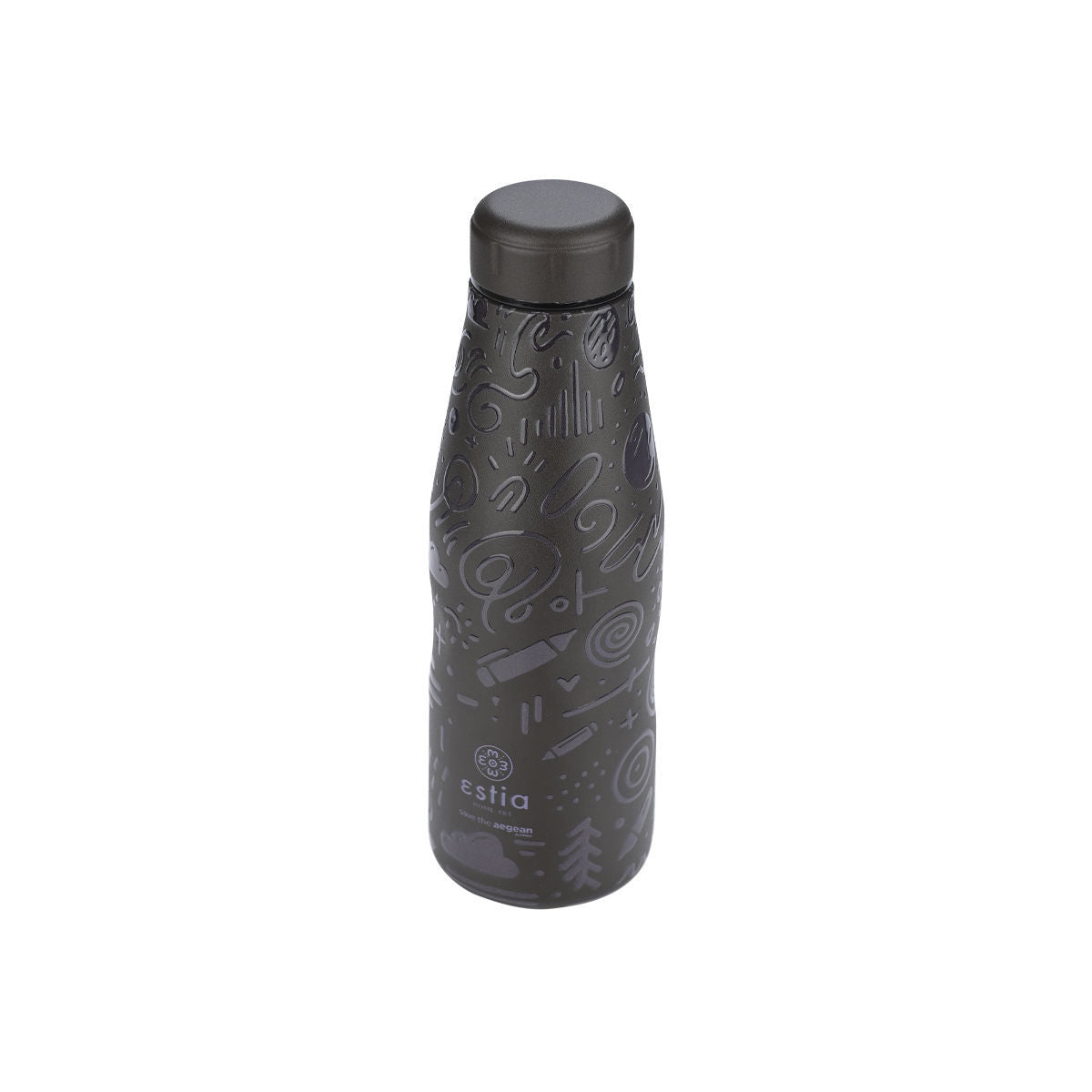 Estia Θερμός Travel Flask Save The Aegean 500ml Noir Echo