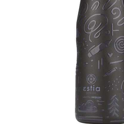 Estia Θερμός Travel Flask Save The Aegean 500ml Noir Echo