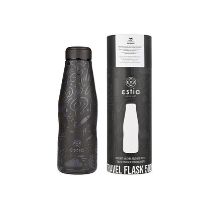 Estia Θερμός Travel Flask Save The Aegean 500ml Noir Echo