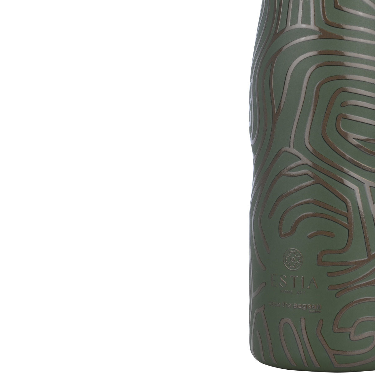 Estia Θερμός Travel Flask Save The Aegean 500ml Olive Flow