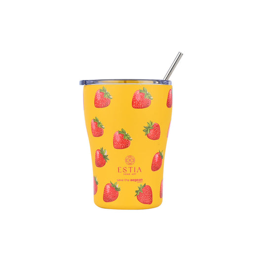 Estia Θερμός Coffee Mug Save The Aegean 350ml Berry Bright