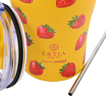 Estia Θερμός Coffee Mug Save The Aegean 350ml Berry Bright