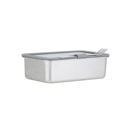 Estia Ανοξείδωτο Φαγητοδοχείο 1250ml με Γυάλινο Καπάκι & Πιρούνι
