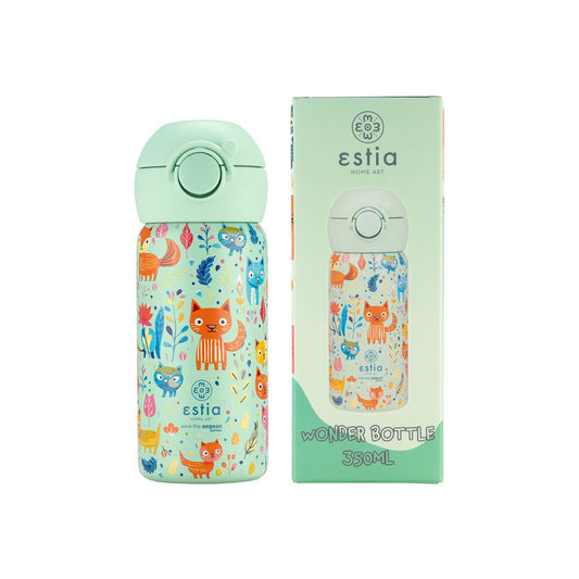 Estia Παιδικό Θερμός Wonder Bottle Save The Aegean 350ml Feline Foliage