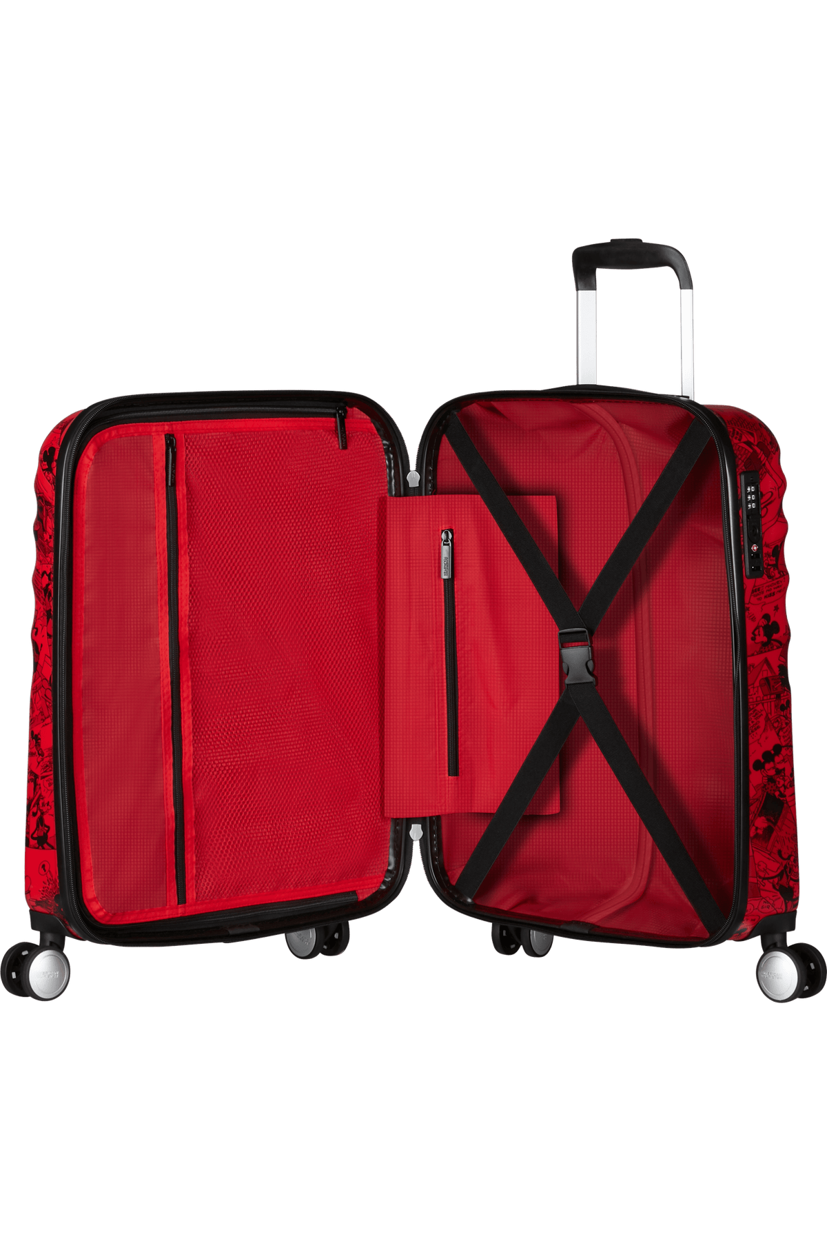 American Tourister Disney Wavebreaker Βαλίτσα Καμπίνας 55cm Σκληρή Mickey Comics Red
