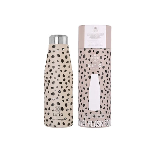 Estia Θερμός Travel Flask Save The Aegean 500ml Leopard Taupe