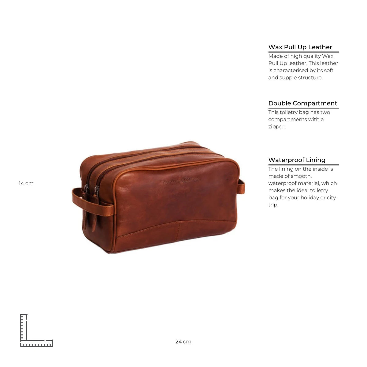 The Chesterfield Brand Stacey Δερμάτινο Νεσεσέρ Cognac