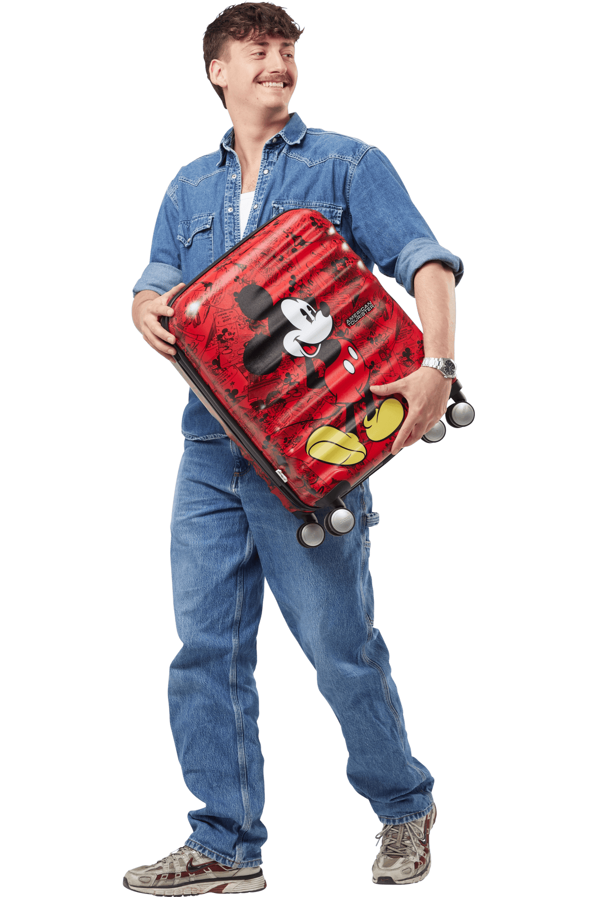 American Tourister Disney Wavebreaker Βαλίτσα Καμπίνας 55cm Σκληρή Mickey Comics Red